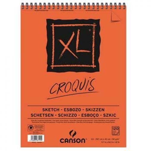 Bloco Espiralado Canson XL Croquis A3 90g 120Fls , Canson , 108787115 , 3148957871155